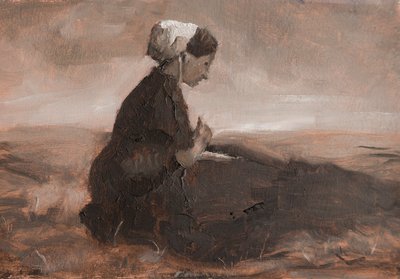 Mending The Nets, 2023 (olja på papper) av Roberta Murray