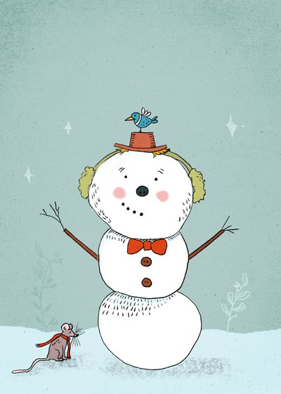 Glad liten snögubbe, 2019 (digital) av Roberta Murray