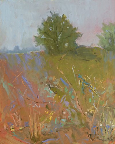 She Became A Garden, 2023 (olja på papper) av Roberta Murray