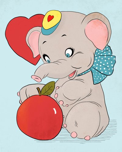 Valentine Elephant, 2021 (digital) av Roberta Murray