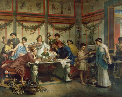 En romersk fest Saturnalia, andra hälften av 1800-talet.. av Roberto Bompiani