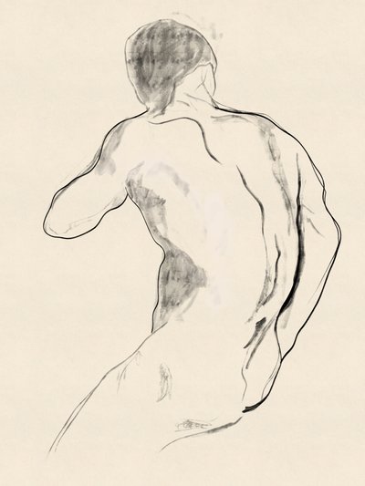Studiemodell av en kraftfull manlig figur av Roberto Moro