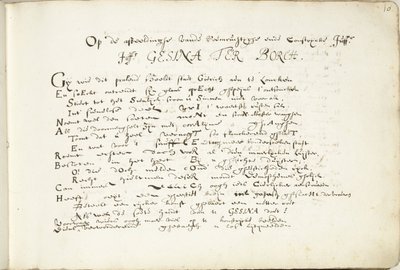 Gesina ter Borchs lovsång (del ett) Om skildringen af ​​den berömda Juffr./ Juffr. Gesina Ter Borch (titel på objekt) av Robertus Altius (signed by artist)