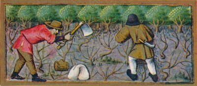 Mars - arbetar i vingården, 1400-talet, 1939. av Robinet Testard