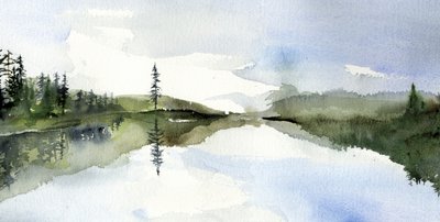 En fridfull spegelbild i sjön av RodMacIver