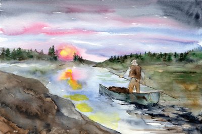 Paddlare på Sunset River av RodMacIver