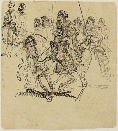 Arabiska ryttare av Rodolphe Bresdin