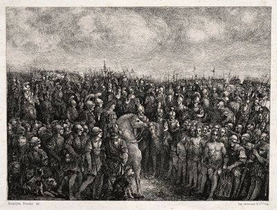 Caesar och hans fångar, 1878. av Rodolphe Bresdin