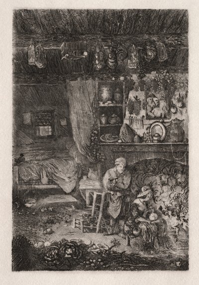 Flamländska interiören, 1856-66. av Rodolphe Bresdin