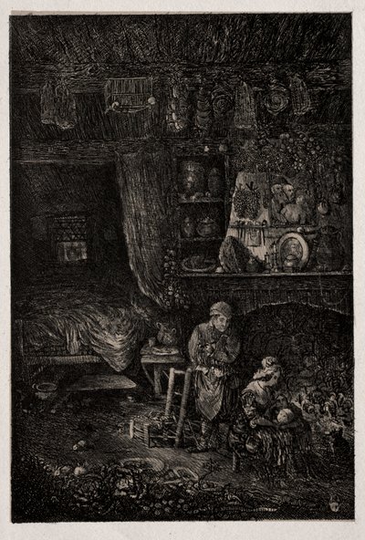 Flamländska interiören, 1856. av Rodolphe Bresdin
