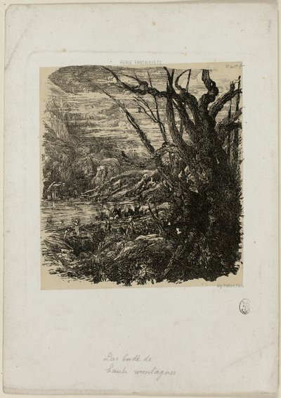 Sjön i bergen, från Revue Fantaisiste av Rodolphe Bresdin