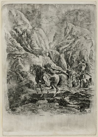 Orientalisk ryttare i bergen av Rodolphe Bresdin