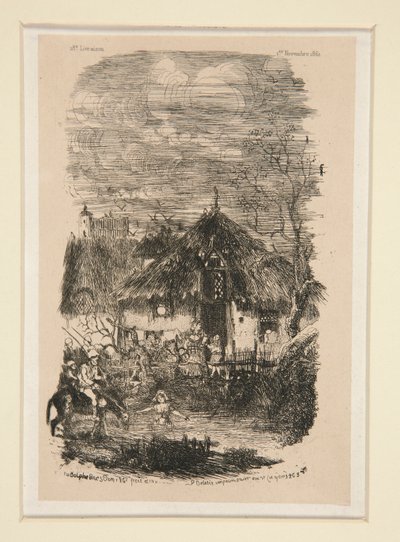 Farm Pavilion från La Revue fantaisiste av Rodolphe Bresdin