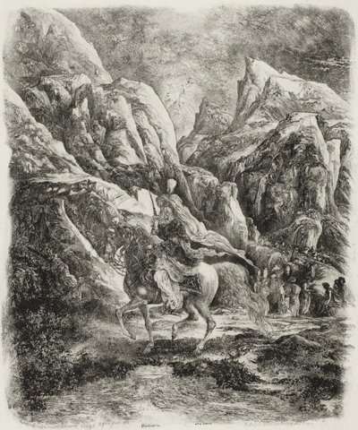 Ryttare i bergen av Rodolphe Bresdin