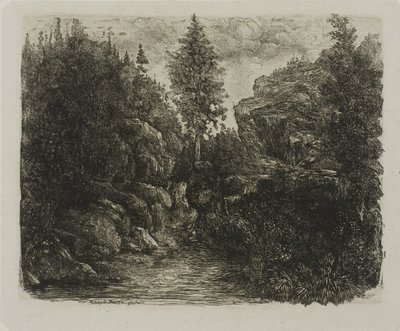 Stenigt landskap av Rodolphe Bresdin