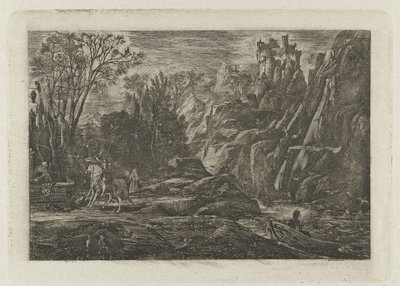 Ruiter en dood i landskapet Riddaren och döden En gammal legend av Rodolphe Bresdin