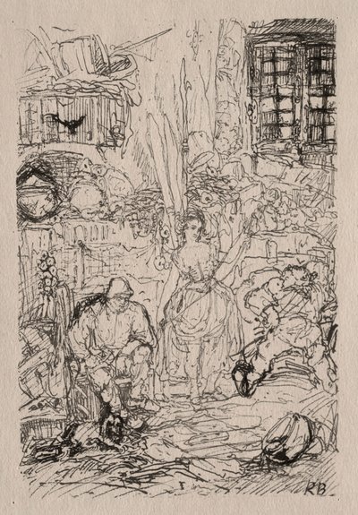 Spinners interiör. av Rodolphe Bresdin