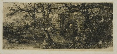 Sankt Antonius och döden av Rodolphe Bresdin