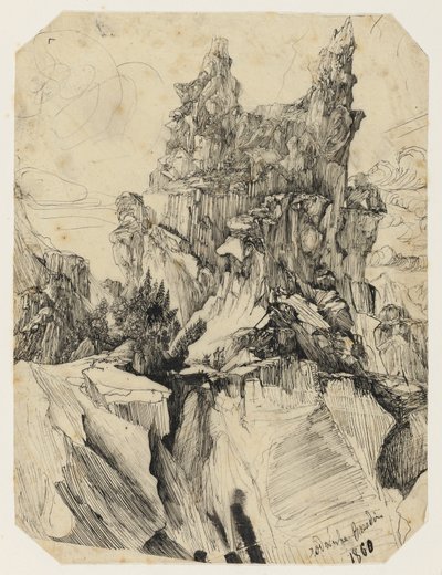 The Crevasse, 1860 av Rodolphe Bresdin