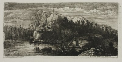 Den heliga familjen med pole av Rodolphe Bresdin