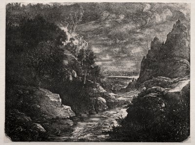 Bergsströmmen, 1871. av Rodolphe Bresdin