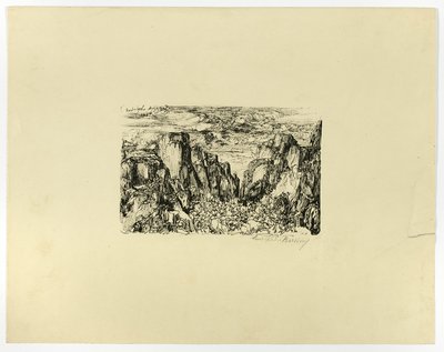 Utan titel (möjligen Caesar och hans legioner) av Rodolphe Bresdin
