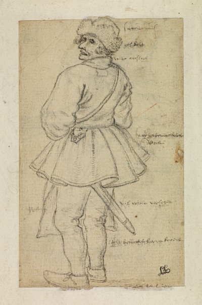 Man sedd bakifrån (verso) av Roelandt Jacobsz and Bruegel Pieter the Elder Savery