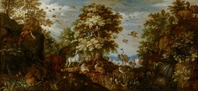 Orpheus charming the animals with his music, 1627 av Roelandt Jacobsz. Savery