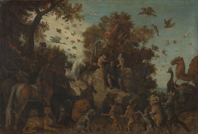Poeten krönt av två apor vid djurens festmåltid av Roelandt Jacobsz. Savery