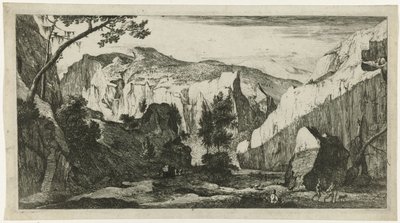 Berglandskap med stenar Tyrolska landskap (serietitel) av Roelant Roghman
