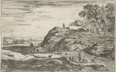 Utsikt utanför Haarlem Buyten Haerlem (titel på objekt) Landskap i norra Nederländerna (Roelant Roghman) (serietitel) av Roelant Roghman