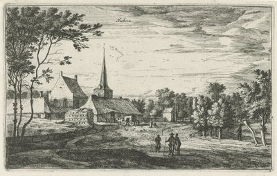 Utsikt över Heesbeen Hesbone (titel på objekt) Byscener i norra Nederländerna (serietitel) av Roelant Roghman