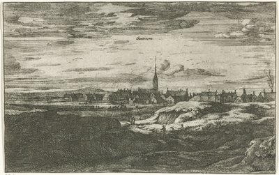 Utsikt över Zandvoort Santvoort (titel på objekt) Byscener i norra Nederländerna (serietitel) av Roelant Roghman