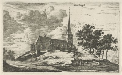 Kyrka i Nederhorst den Berg Den Bergh (titel på objekt) Bylandskap i norra Nederländerna (serietitel) av Roelant Roghman