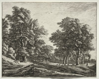 Six view i skogen i Haag: Goats Under the Trees. av Roelant Roghman