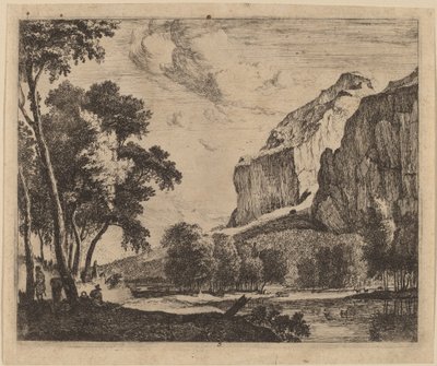 Flodlandskap med stenar till höger: pl.3 av Roelant Roghman and Melchior Küsel