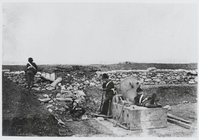 "En lugn dag i Mortar Battery, Krim av Roger Fenton
