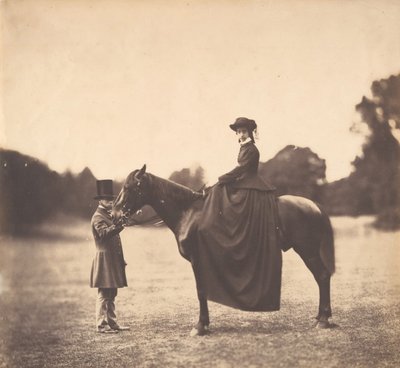 Dam till häst, 1850-talet. av Roger Fenton