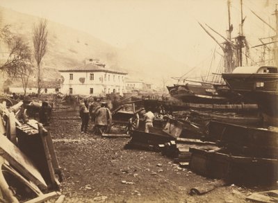 Landningsplats, Ordnance Wharf, Balaklava av Roger Fenton