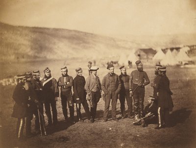 Major Burton och officerare ur 5th Dragoon Guards av Roger Fenton