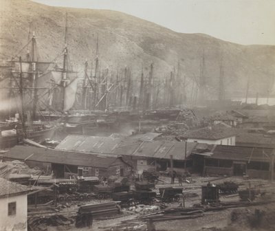 Järnvägsbodar och verkstäder, Balaklava av Roger Fenton