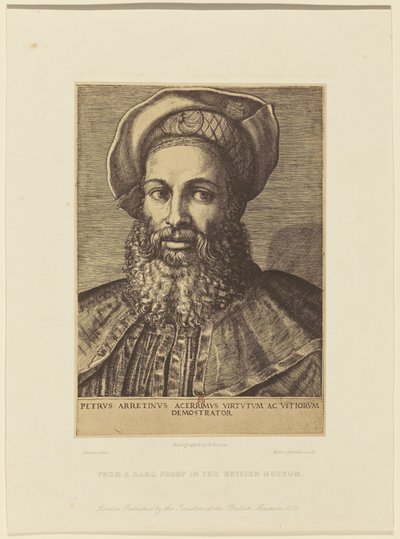 Reproduktion av en gravyr av Marc Antonio över ett porträtt av Tizian. av Roger Fenton