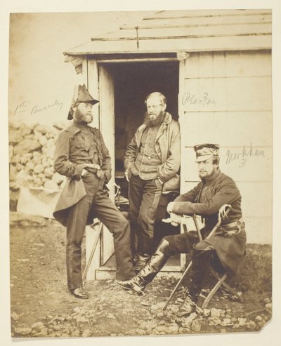 Sir Hy. Fk. Ponsonby (1825-1892), general; Thomas Hook Pearson (1806-1892), general; Frederick Markham (1805-1855), general; tagen i fält, Krim av Roger Fenton
