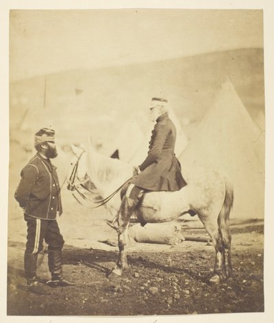 Sir Jas. York Scarlett (1799-1880), general, ledde den tunga brigaden i Balaclava (vänster); Edward Wm. Lowe (1820-1880), general (höger); tagen på Krim av Roger Fenton
