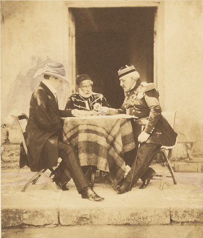 Krigsrådet som hölls på morgonen då Mamelon intogs av Roger Fenton
