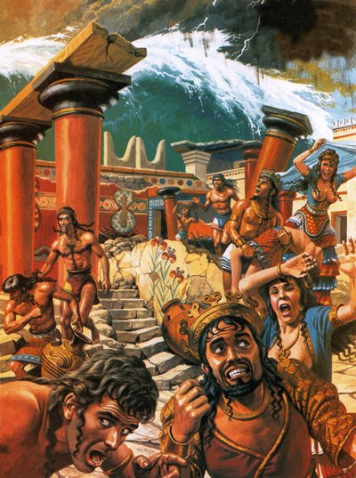 En flodvåg ödelägger en stad på Kreta på 1400-talet f.Kr. av Roger Payne