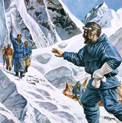 Nyheten om erövringen av Everest spreds över hela världen av Roger Payne