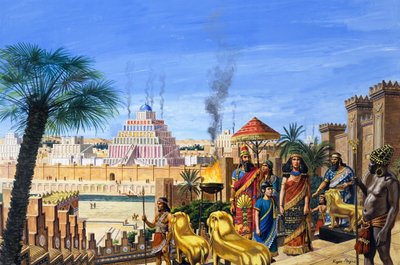 Kungen som höll sig undan, ur "Babylon den mäktige" (gouache på papper) av Roger Payne