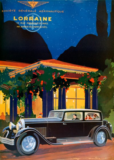 Affisch, Lorraine, Societe Generale Aeronautique, 1928 av Roger Soubie
