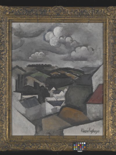 Landskap med en by, The Hills Beyond Meulan (olja på duk) av Roger de La Fresnaye